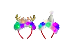 Diademas navideñas LED, sombrero de reno luminoso para festivales NEVEANCE