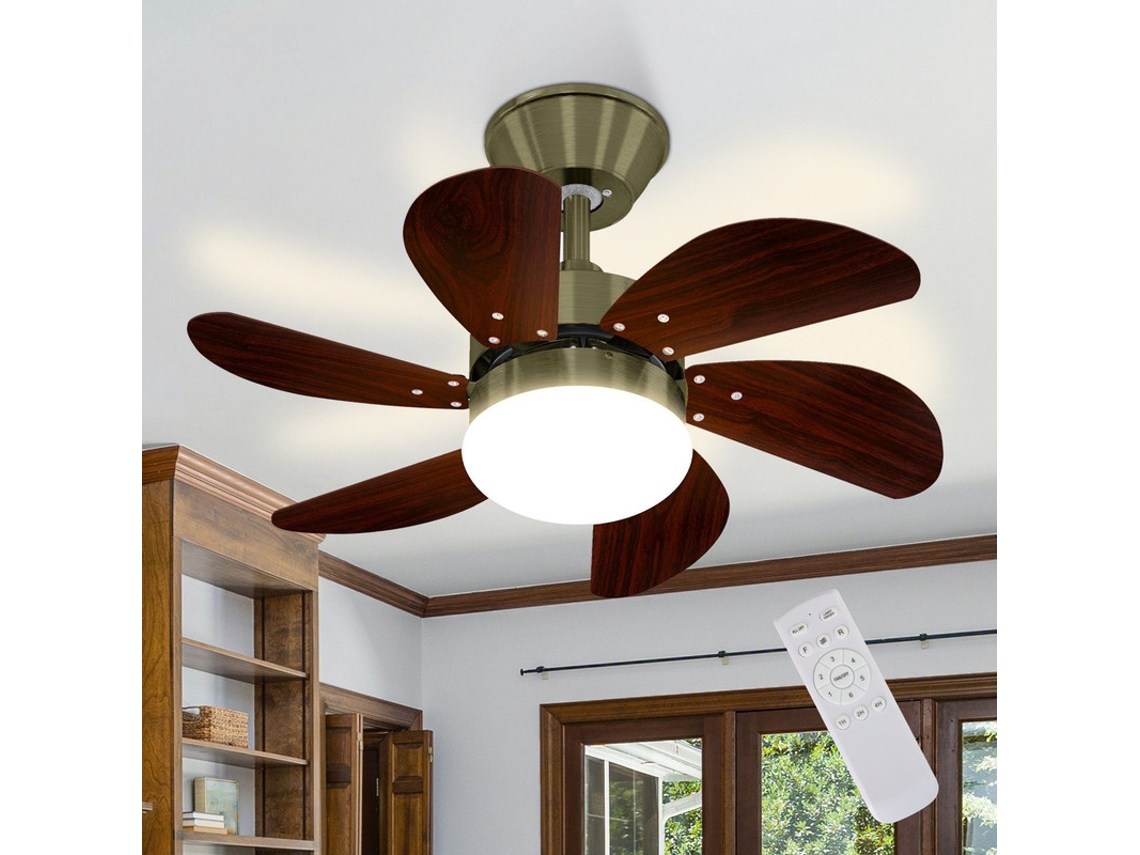 Nettlife Ventilador De Techo Blanco Con Iluminación Led, Mando A Distancia Silencioso Y Temporizador, 6 Aspas Para Dormitorio