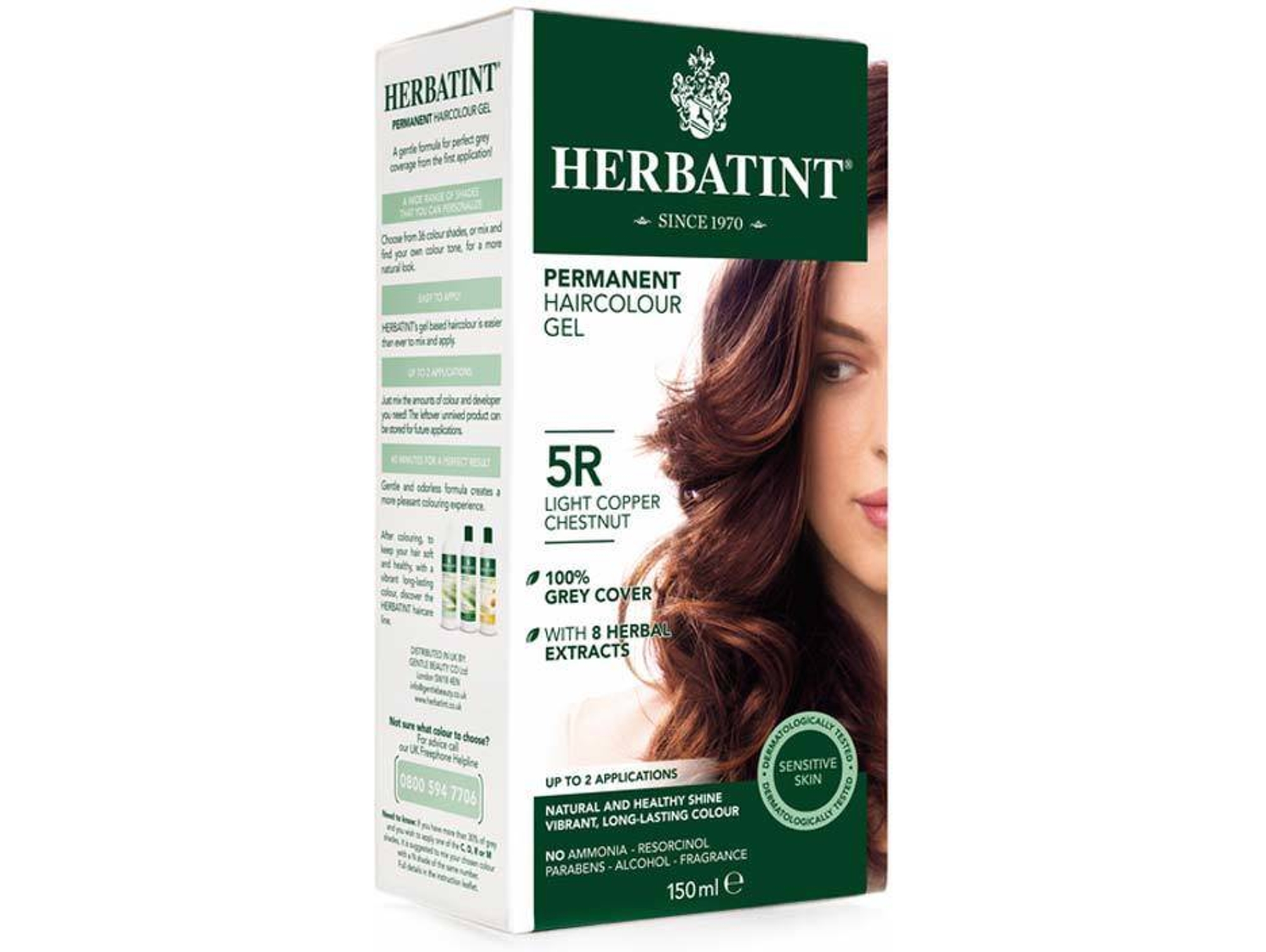 Tinte de Cabello HERBATINT R5 Castaño Claro Cobreado (150 ml)