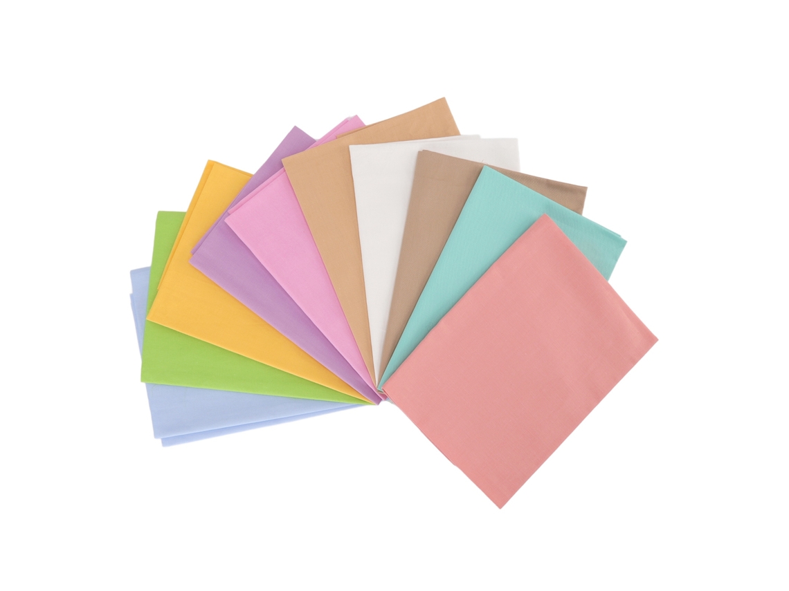 10 piezas de tela de algodón de color sólido para costura y manualidades.