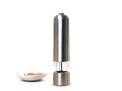 Molinillo eléctrico de sal y pimienta Rosewell, ajustable, de acero inoxidable, funciona con pilas, para cocina