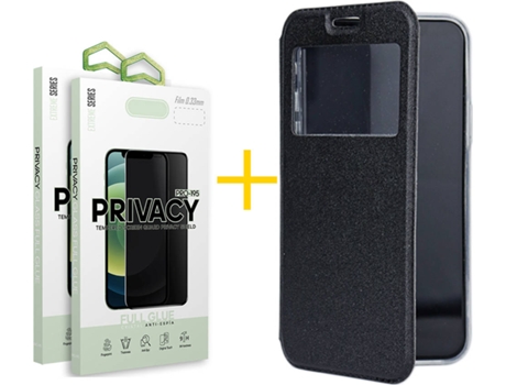 Carcasa + 2 Protectores de Pantalla para Samsung Galaxy S22 5G SKYHE Negro