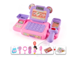 Juega a simular con una caja registradora de juguete. Caja registradora rosa + Juguete para disfrazarse CHENNNLS