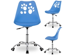 Silla de oficina infantil ergonómica giratoria Springos con ajuste de altura en azul