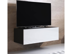 Mueble TV MÓVEIS BONITOS Luke H1 (100x40x30 cm - Negro y Blanco - Melamina)