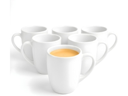 Juego De 6 Tazas De Cerámica, 300 Ml, Blancas.