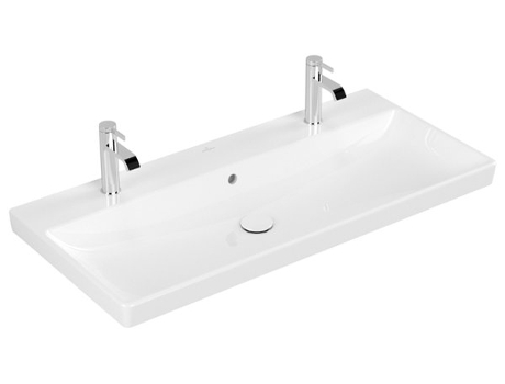 Lavabo de armarios Villeroy &amp, Boch Avento 4156A4, 1000x470mm, 2 agujeros para grifos, con rebosadero