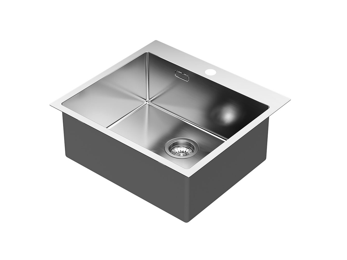 Kibath Fregadero Cuadrado Sol Rectangular 50x40 De Acero Inoxidable