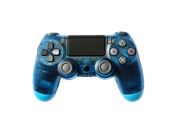 Mando PS4, Compatible con PS4/PS4 Slim/PS4 Pro con Conector para Auriculares de 3,5 mm, Azul Transparente