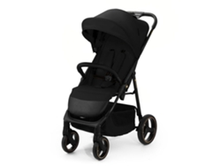 Carrito De Bebé Kinderkraft TRIG 3 compacto y maniobrable, ruedas EVA antipinchazos con suspensión y capota impermeable Negra