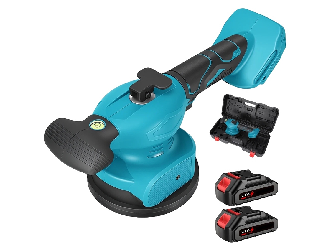 Máquina de recubrimiento, potente succión, vibración ajustable, con 2 baterías.
