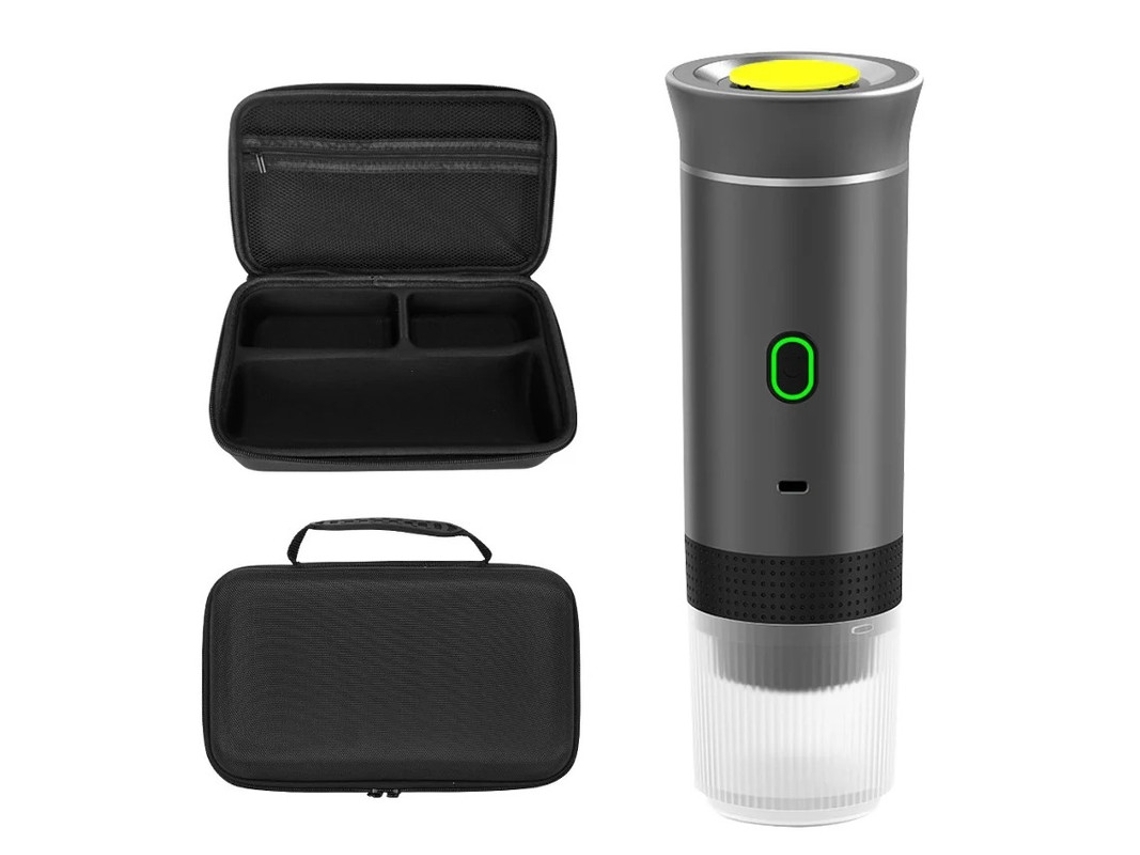 Cafetera portátil 3 en 1 con bomba eléctrica, cápsulas calentables, concentrado, doble uso, con bolsa de transporte, color gris Yizhood