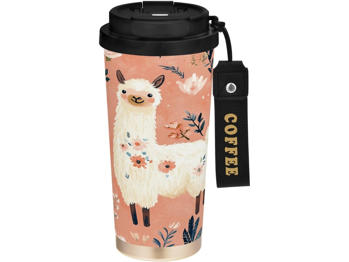 Taza de café de acero inoxidable con aislamiento al vacío de doble pared, 500 ml, sin marca.