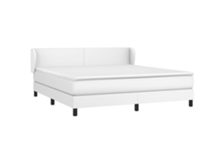 Maison Exclusive - Cama Box Spring Con Colchón Cuero Sintético Blanco 180x200 Cm