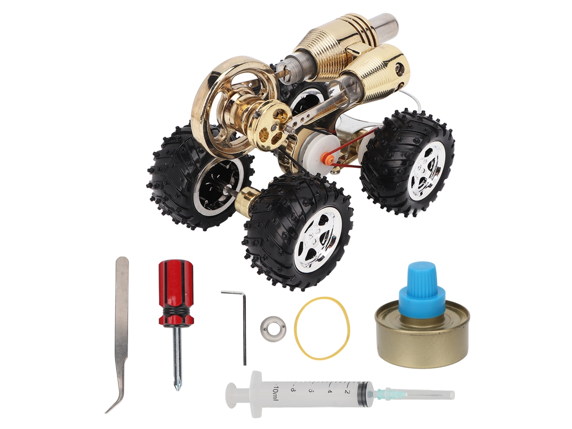 Kit de juguete educativo con modelo de coche y motor Stirling