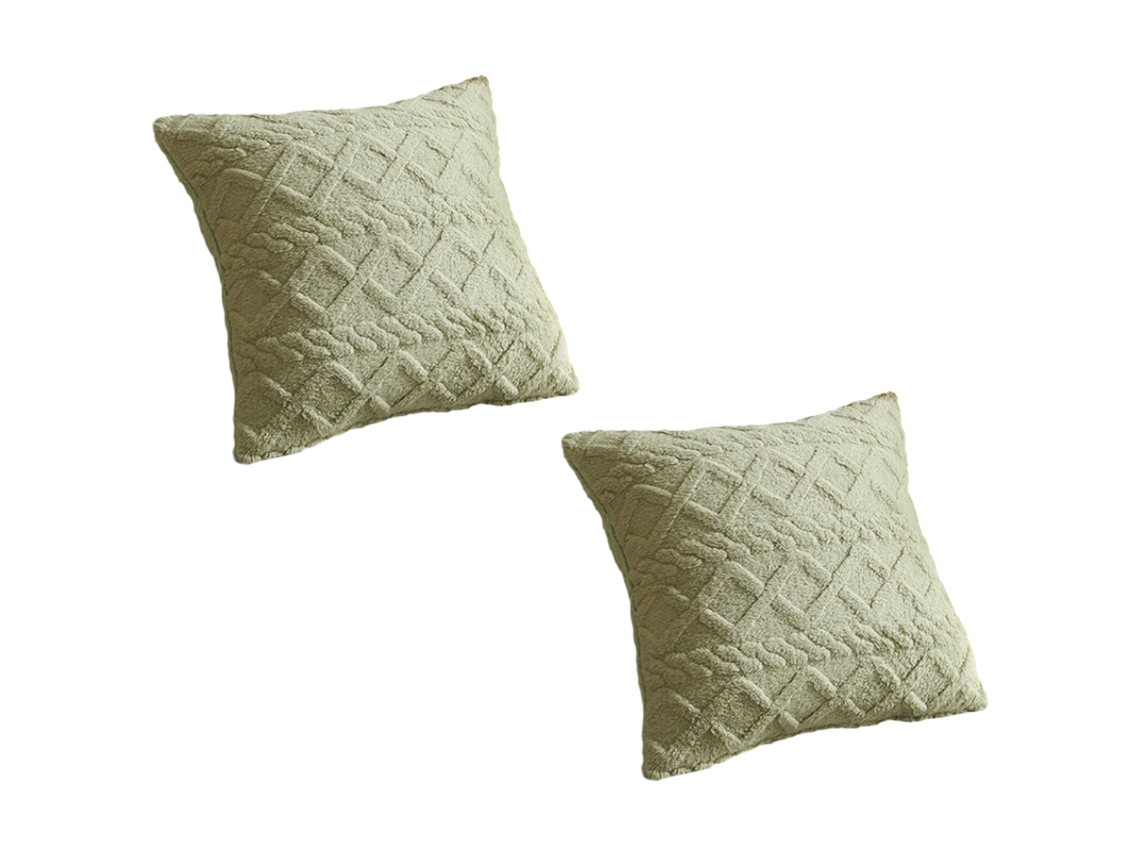 Juego De 2 Fundas De Almohada De Felpa Estampadas, 45 X 45 Cm