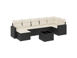 Maison Exclusive - Set De Sofás De Jardín 8 Piezas Y Cojines Ratán Sintético Negro