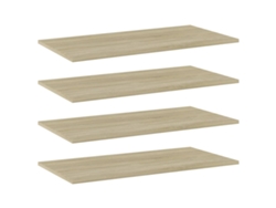 vidaXL Estantes estantería 4 uds aglomerado roble Sonoma 80x40x1,5 cm