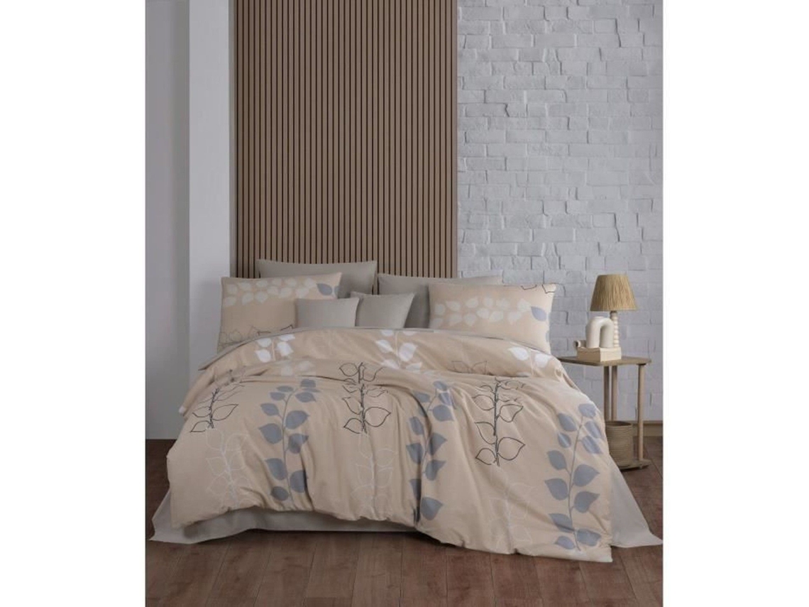Juego De Cama - Funda Nórdica 220 X 240 + 2 Fundas De Almohada 60 X 60, Algodón Reforzado - Beige