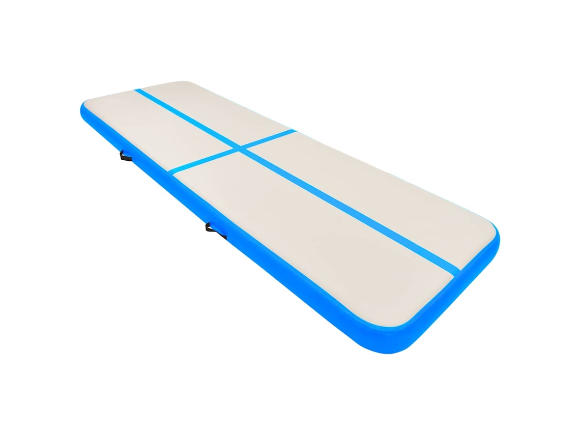 Esterilla Inflable De Gimnasia Con Bomba Pvc Azul 400x100x15 Cm