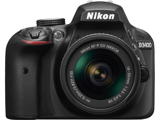 Kit Cámara Réflex NIKON D3400 + AF-P DX 18-55 mm 1:3.5-5.6G VR (24.2 MP - Sensor: DX - ISO: 100 a 25600)