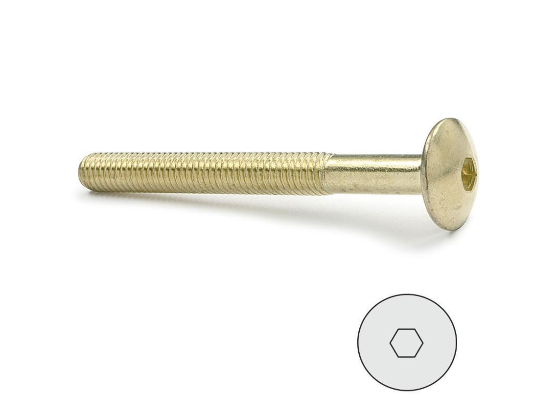Tornillo Cabeza Bombata Allen Latonado 6-80