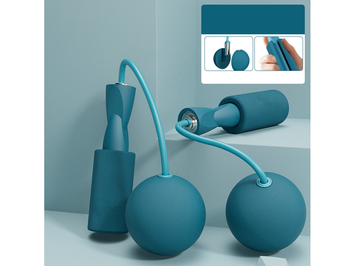 Cuerda Para Saltar Inalámbrica Con Doble Rodamiento, Ideal Para Entrenamiento Con Pesas En Adultos, Estudiantes Y Niños - Azul Pavo Real