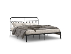 Maison Exclusive - Estructura Cama Sin Colchón Con Cabecero Metal Negro 183x203 Cm