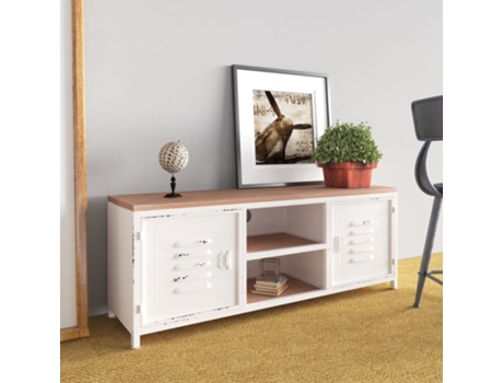Mueble de TV VIDAXL Blanco Hierro (110x30x40 cm)