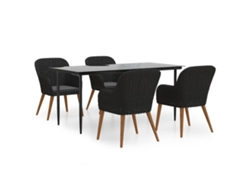 Maison Exclusive - Juego De Comedor De Jardín 5 Piezas Con Cojines Negro