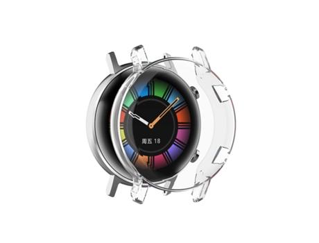 Funda protectora para reloj Huawei Watch GT2 de 42 mm de cobertura total con pantalla (blanco transparente)