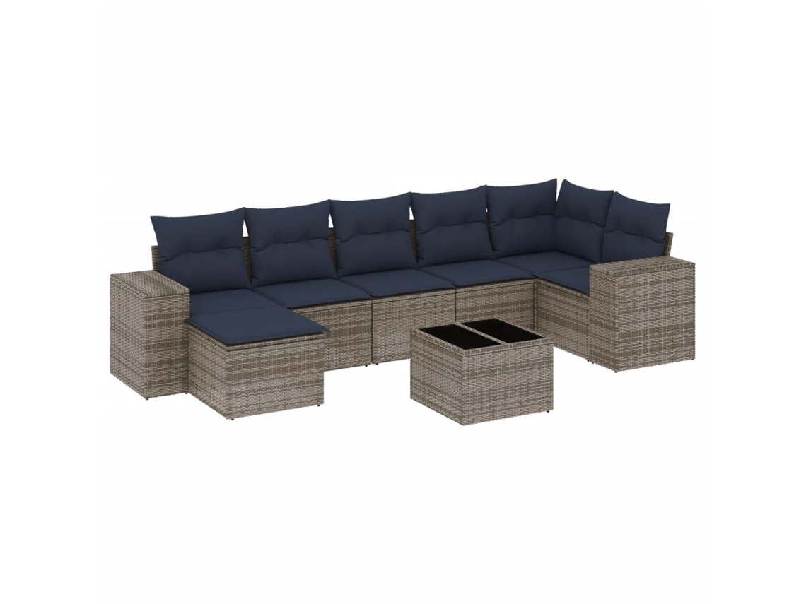 Maison Exclusive - Conjunto De Sofá De Jardín De 8 Piezas Con Cojines, Poliratán Gris