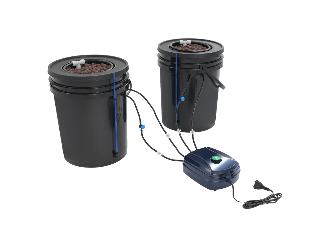 Sistema hidropónico, cultivo en aguas profundas, bomba de aire con inclusión, OEM negro