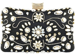 Bolso De Mano Elegante De Noche Ciieeo Para Mujer Con Diamantes De Imitación Y Perlas Sintéticas.