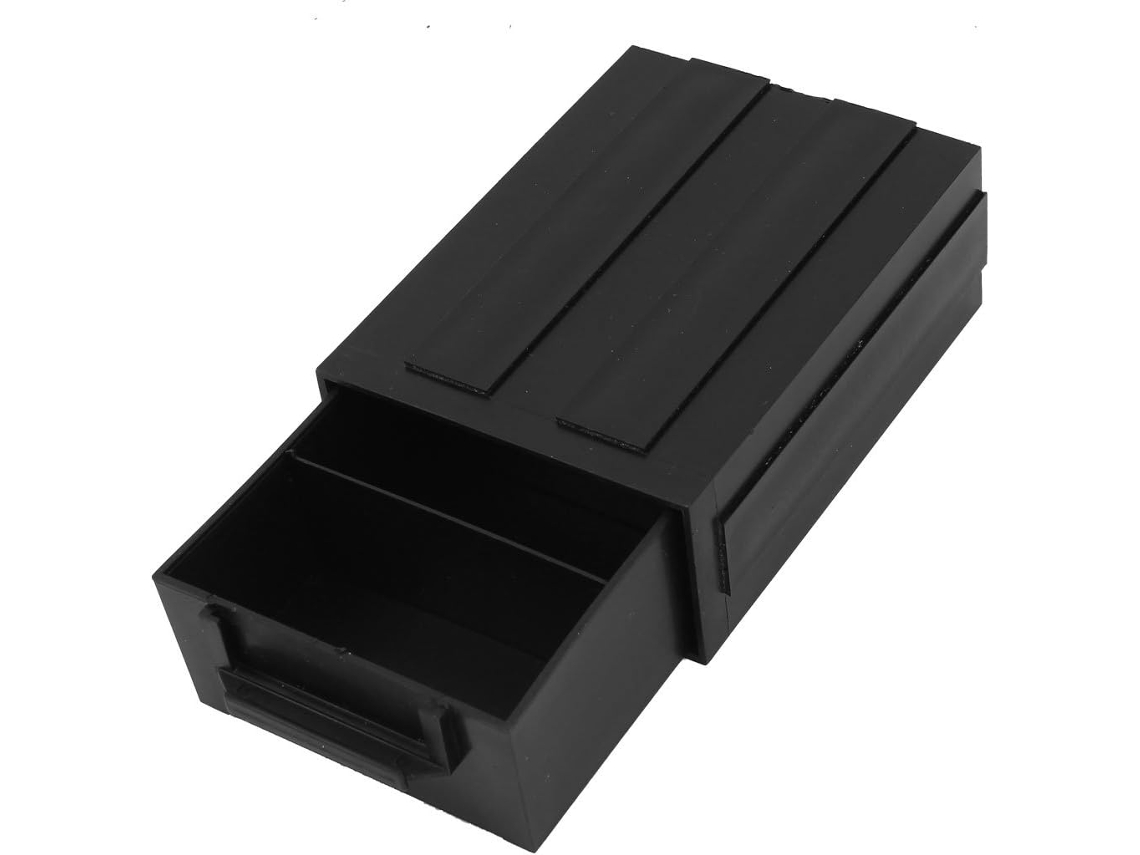 Caja Vacía De Plástico Negro Con Cajón Antiestático Esd De 3 Compartimentos Para Componentes Ic