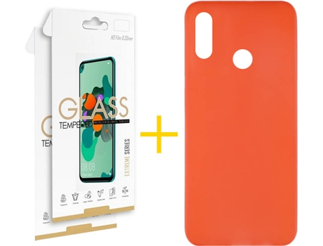 Kit Funda + 2 Protectores de Pantalla Huawei Y6 2019 SKYHE Liso 9 Rojo
