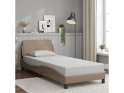 Estructura Cama Sin Colchón Cuero Sintético Capuchino 80x200 Cm