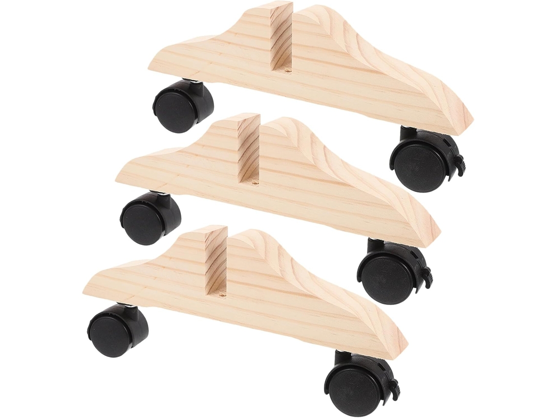 Separador De Ambientes De Madera De 3 Piezas Con Base Estable Y Ruedas Para Facilitar Su Desplazamiento.