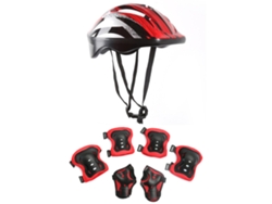 Equipo de protección para ciclismo de 7 piezas, incluidas muñequeras Mdug (rojas)