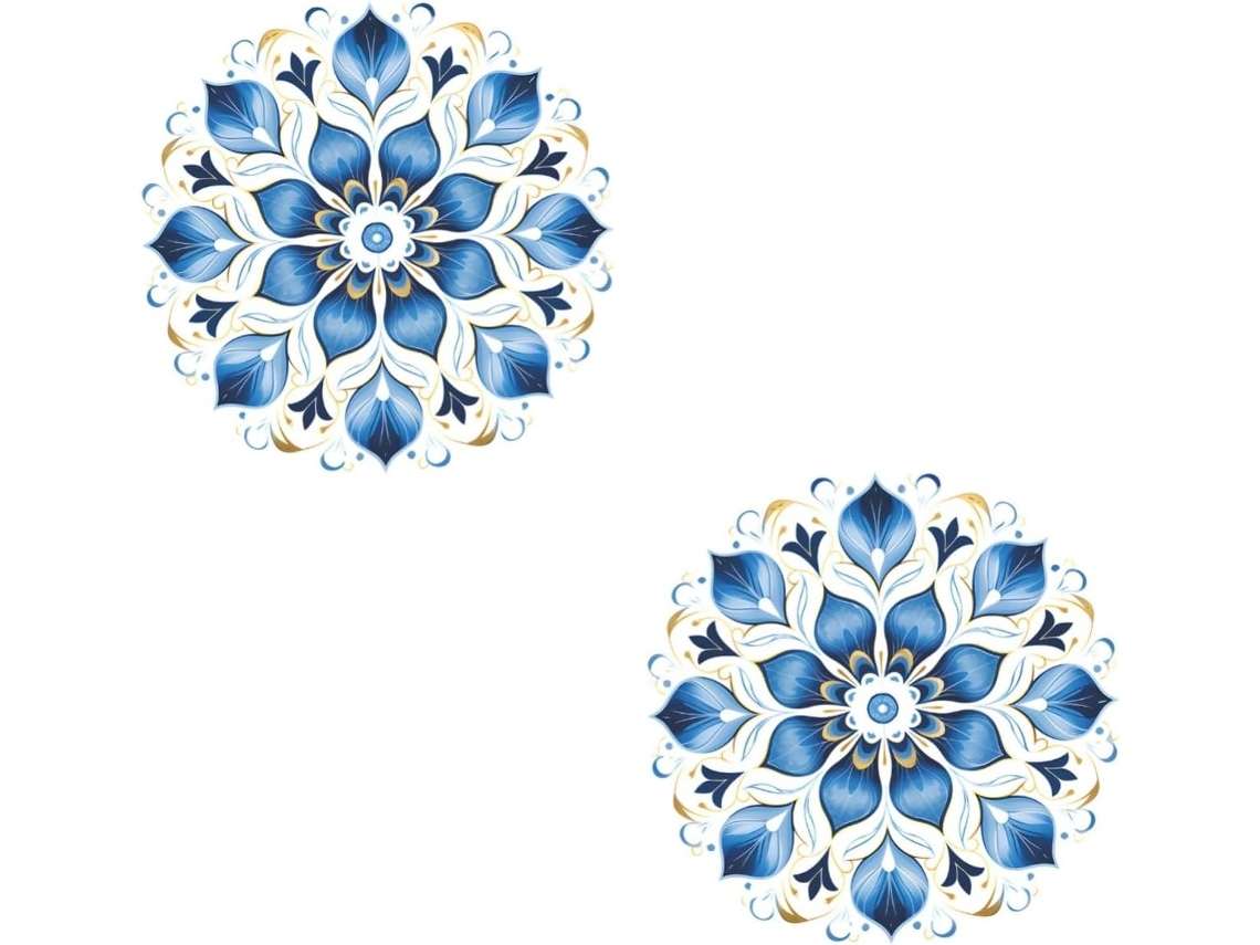 2 Juegos De Pegatinas Decorativas De Pared Con Diseño De Mandala Y Queso Crema.