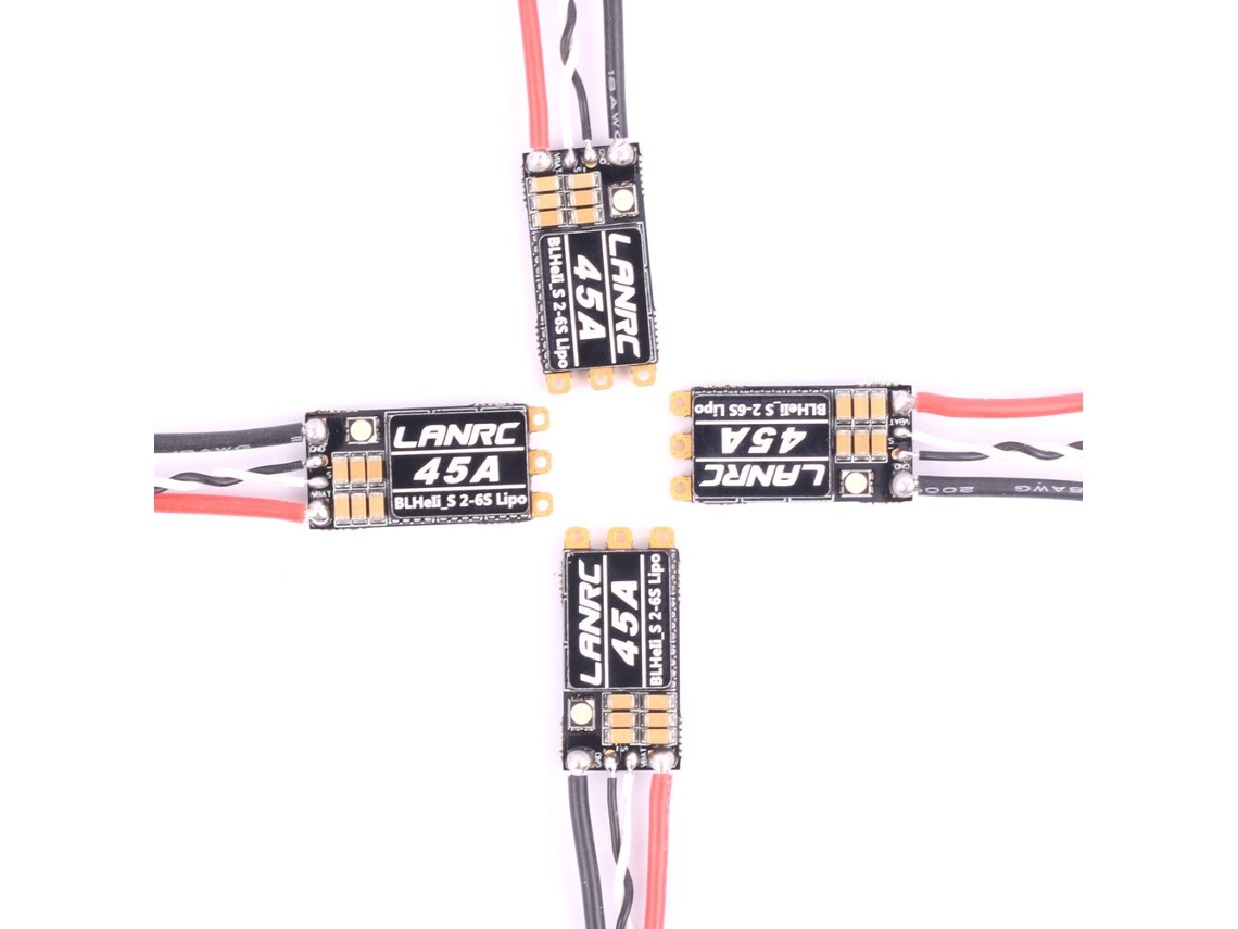 4 Pcs35a Esclanrc 35a / 45a Blheli_s 2-6s Esc With Rgb Leds Supports Dshot150 300 600 For Fpv Racing Drone