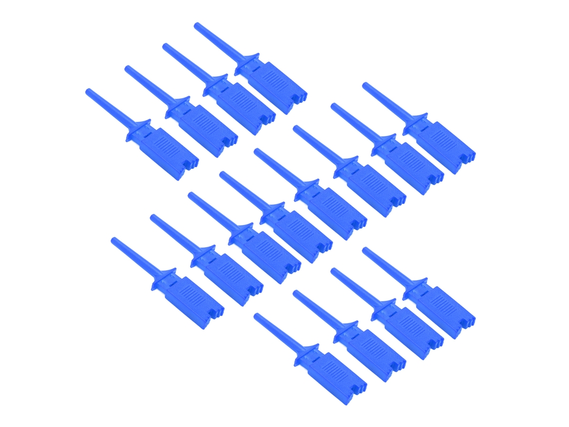 20 Ganchos De Prueba Planos De Cobre Puro De Alta Elasticidad Para Pruebas De Circuitos Precisas (color Azul)