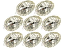 Juego 8 Huevos Decorativos Mosaico Poliestireno Vidrio Plateado Brillante 4x6 Adornos Colgantes Árbol Pascua