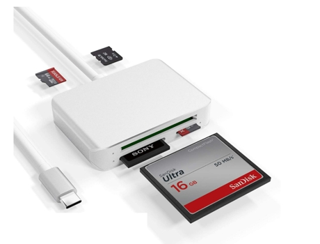 Lector de tarjetas USB C, lector de tarjetas CF 5 en 1 tipo C Lector de tarjetas de memoria USB 3.1 tipo C para tarjeta de memoria Compact Flash (C...