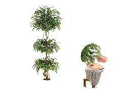 Ficus artificial, diseño multinivel, elegante decoración para el hogar, 183 cm (6 pies), OEM