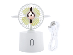 Ventilador De Mesa Portátil Usb Recargable Con Cabeza Oscilante Para Dormitorio Y Oficina Blanco