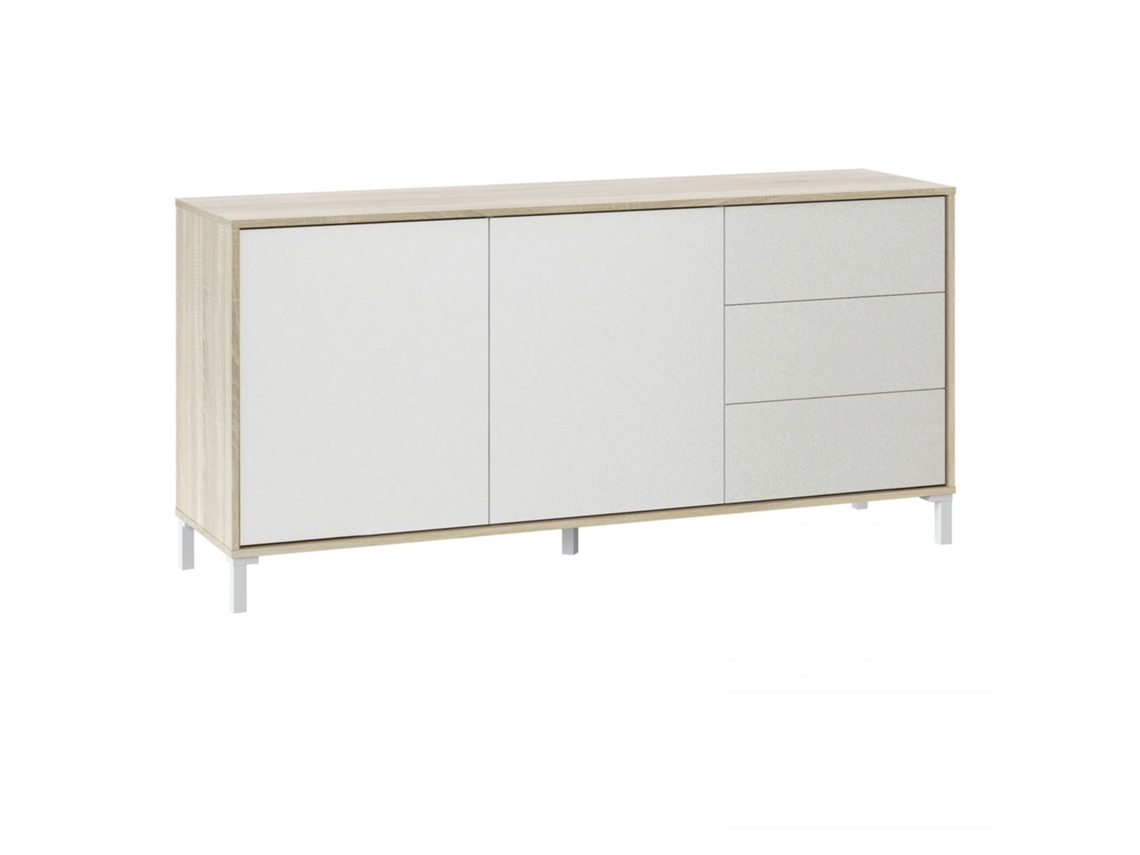 Aparador Brooklyn Blanco Artik (Blanco Mate) - Roble Canadian 154 x 74 x 41cm cm