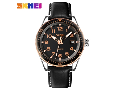 Reloj para Hombre Relojes analógicos con Fecha, Relojes de Pulsera Resistentes al Agua, Esfera de Oro Rosa, Esfera Negra con círculo, cinturón LUUC...