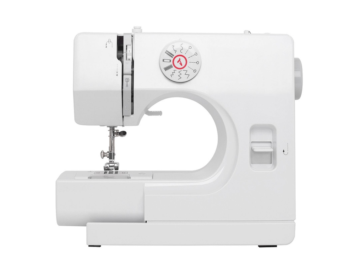 Mini Máquina De Coser Portátil Con Costura Inversa Y 12 Puntadas Integradas, Color Blanco.