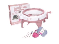 Máquina de tejer, 48 agujas, fácil de usar, incluye accesorios, rosa OEM